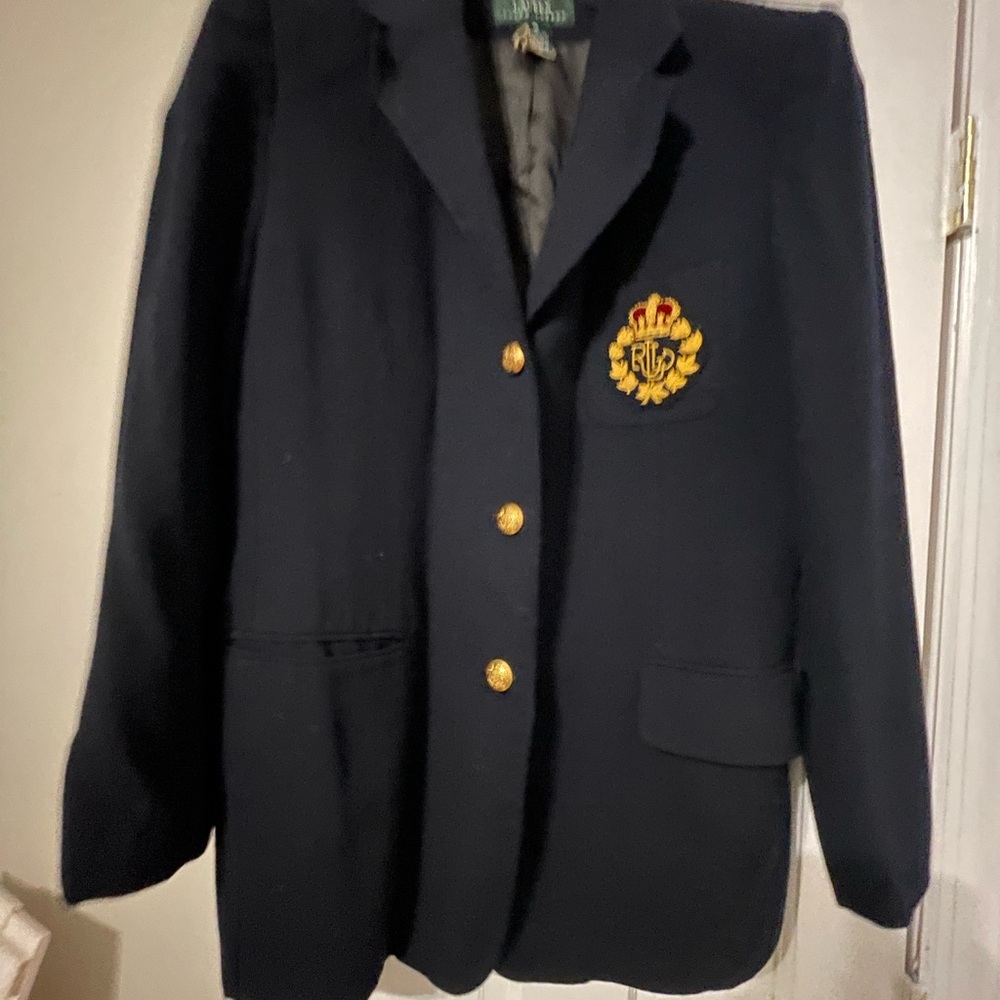 Vintage Ralph Lauren Black Blazer with Elegant Details